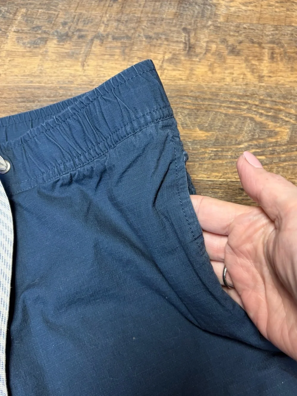 Vuori Ripstop Climber Pants V412 Mens Medium Blue Stretch Pockets Drawstring